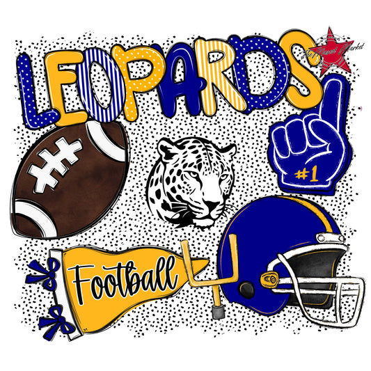 Leopards Football Spirit-Blue & Yellow