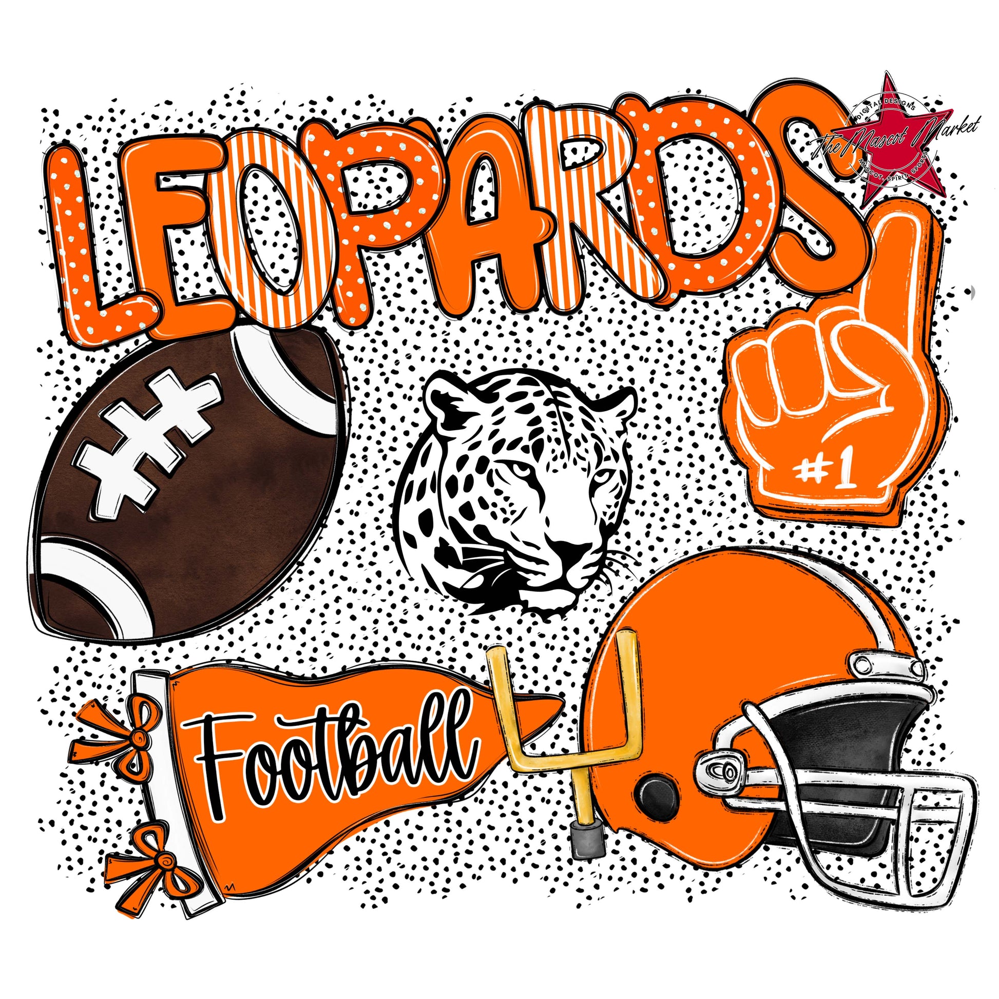 Leopards Football Spirit-Orange