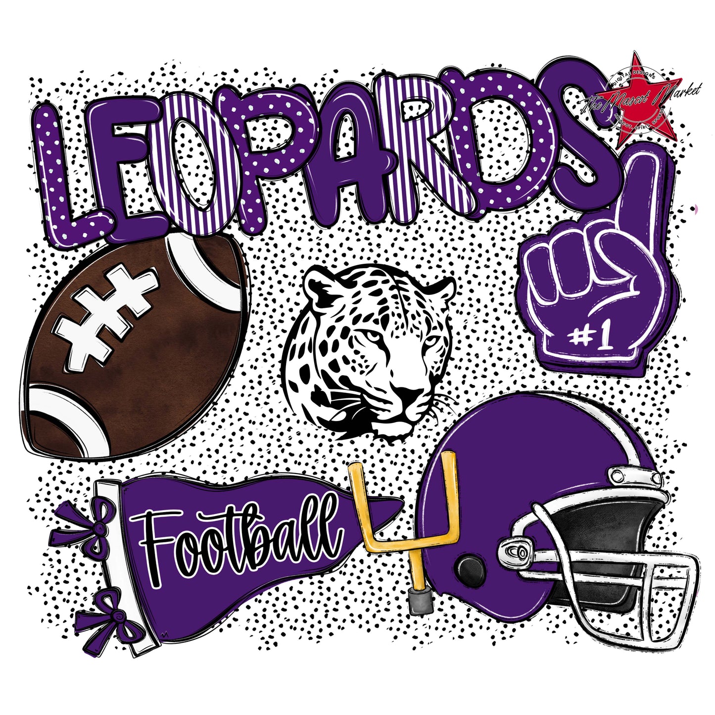 Leopards Football Spirit-Purple