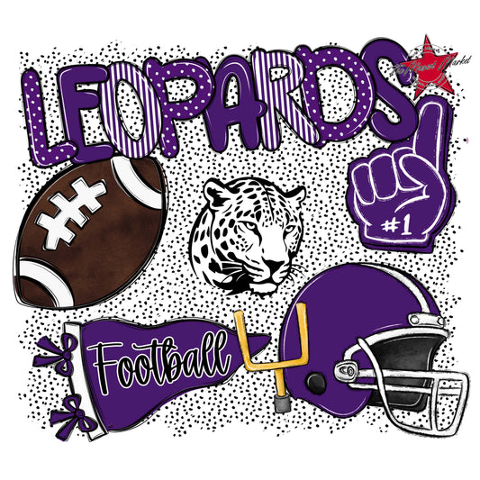 Leopards Football Spirit-Purple
