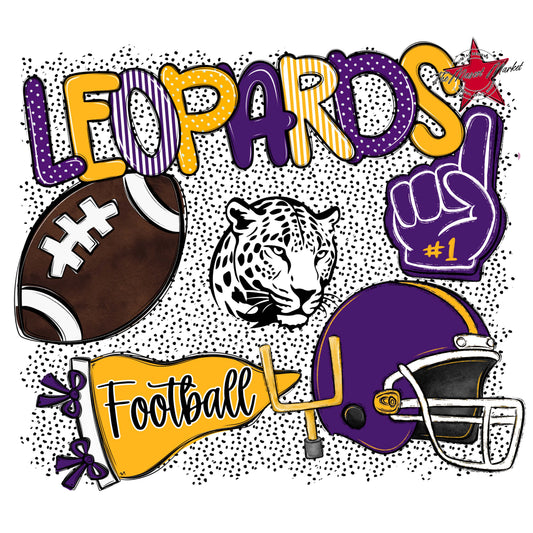 Leopards Football Spirit-Purple & Yellow