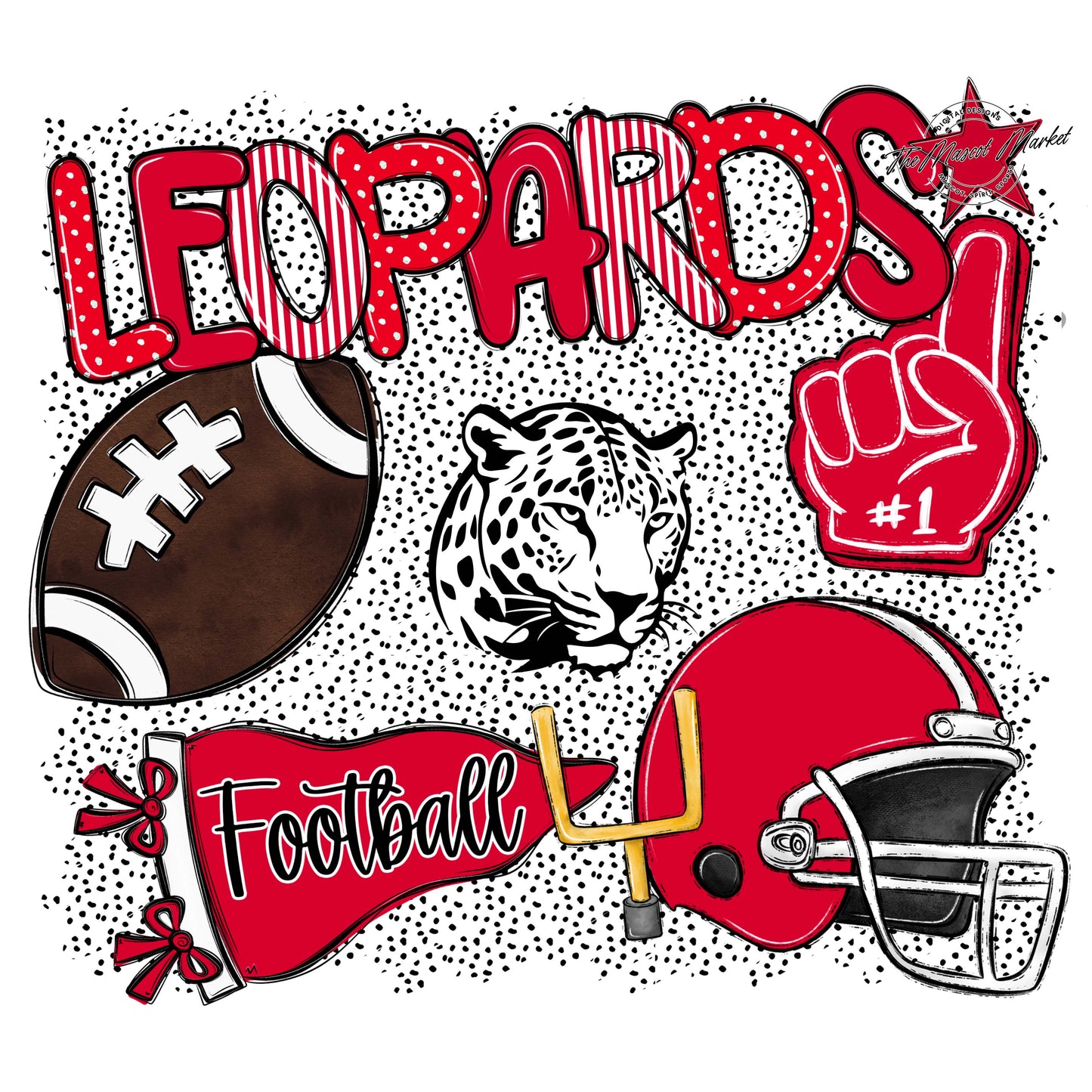Leopards Football Spirit-Red