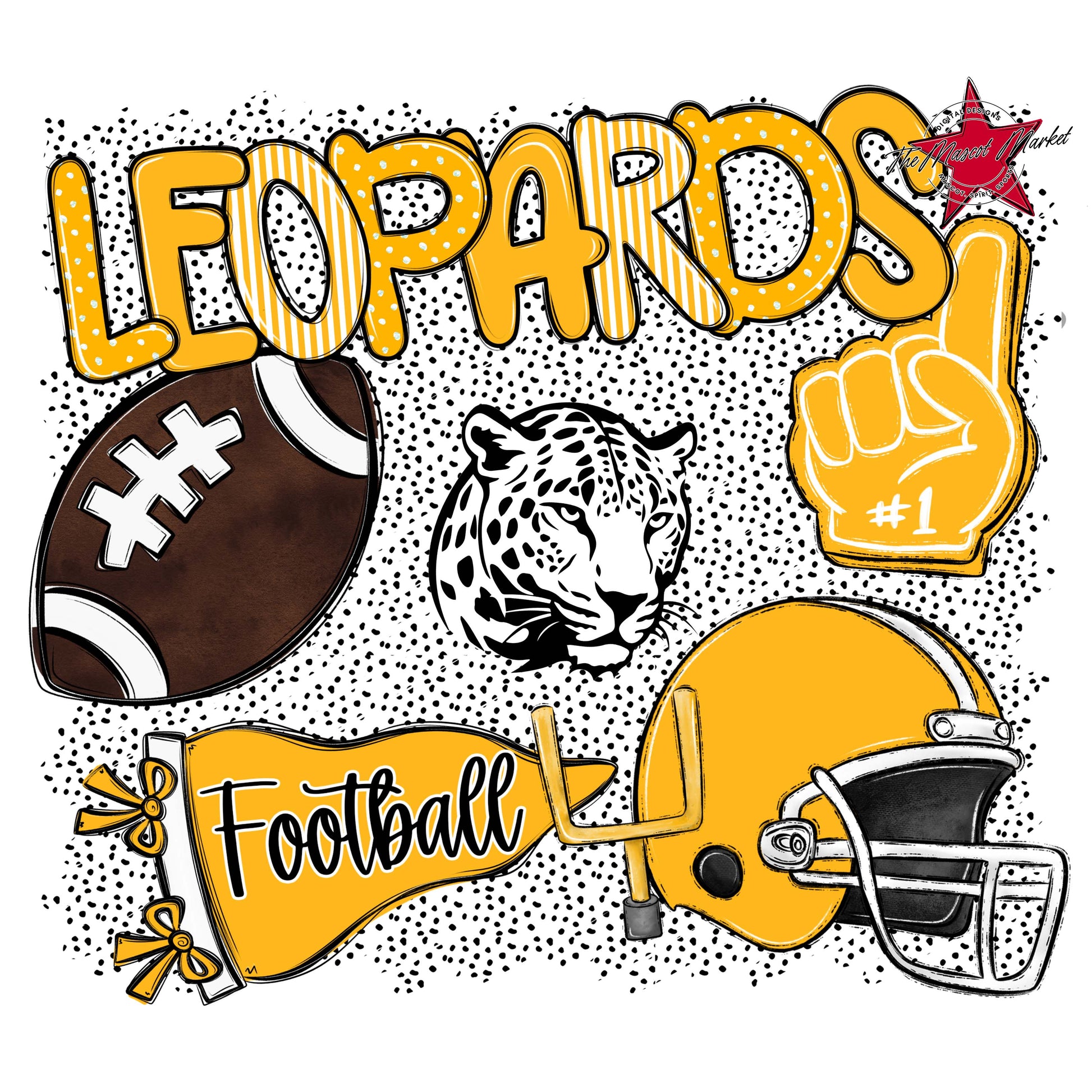 Leopards Football Spirit-Yellow