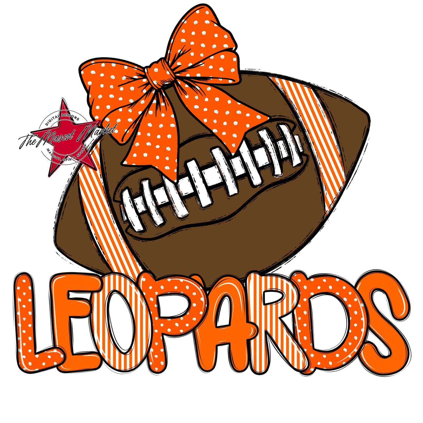 Leopards Football Spirit Design-Orange