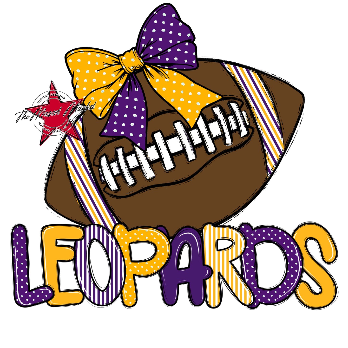 Leopards Football Spirit Design-Purple & Yellow