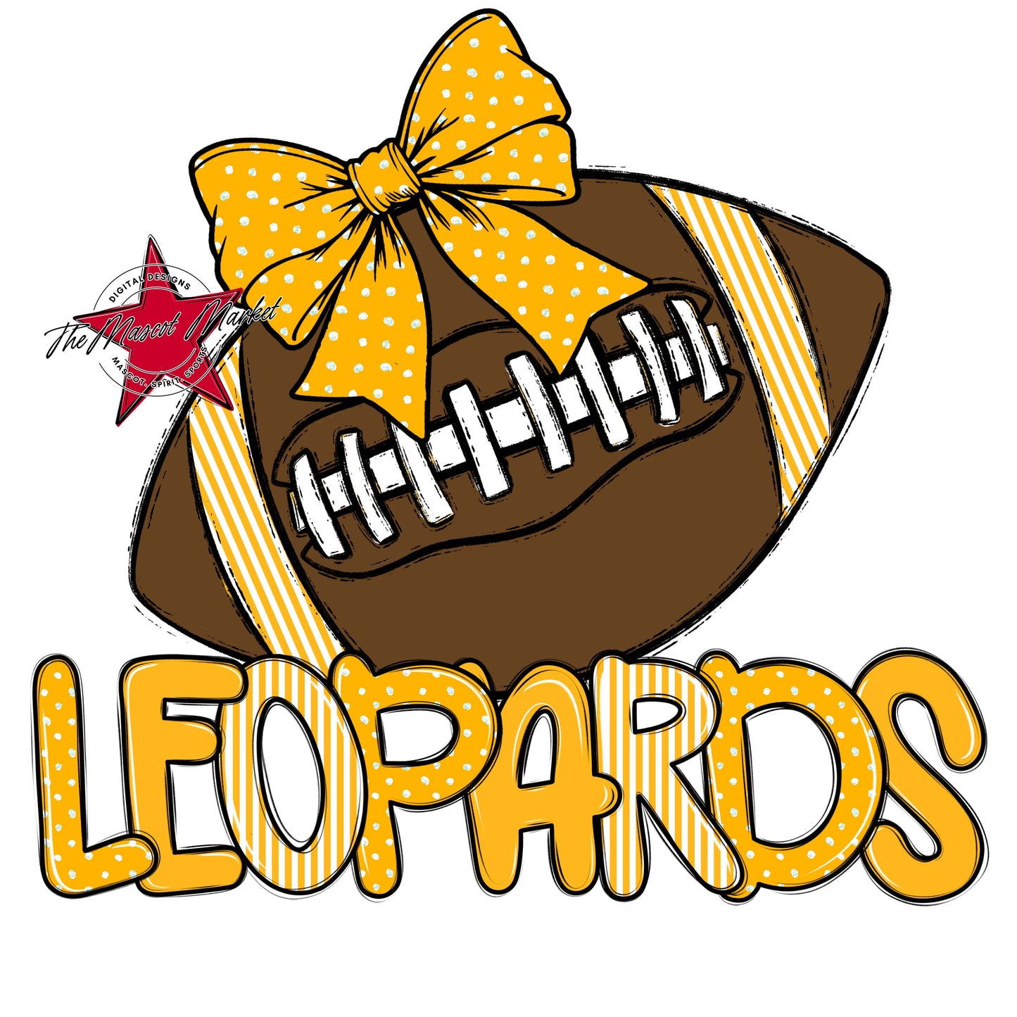 Leopards Football Spirit Design-Yellow