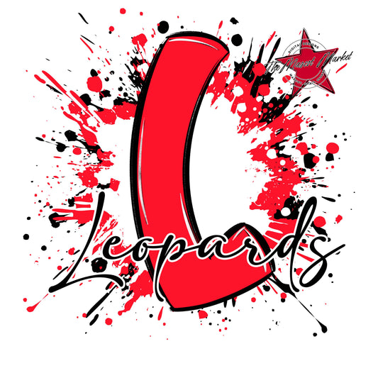 Leopards Mascot Splatter-Bright Red