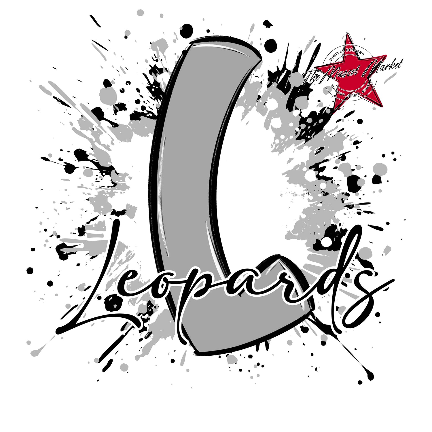 Leopards Mascot Splatter-Grey