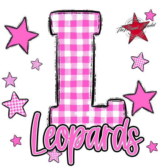 Leopards Plaid Star Design-Baby Pink