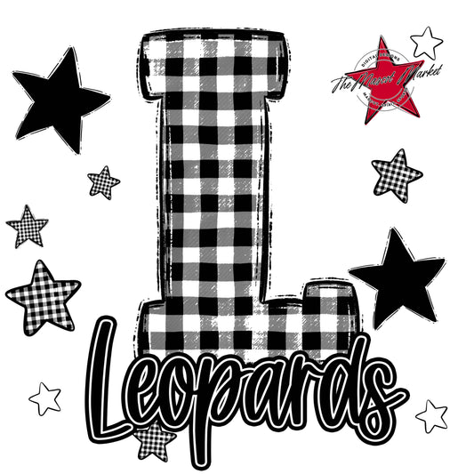 Leopards Plaid Star Design-Black