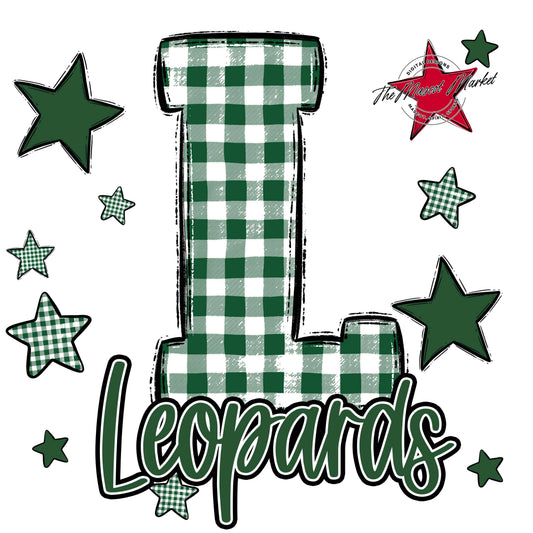 Leopards Plaid Star Design-Green