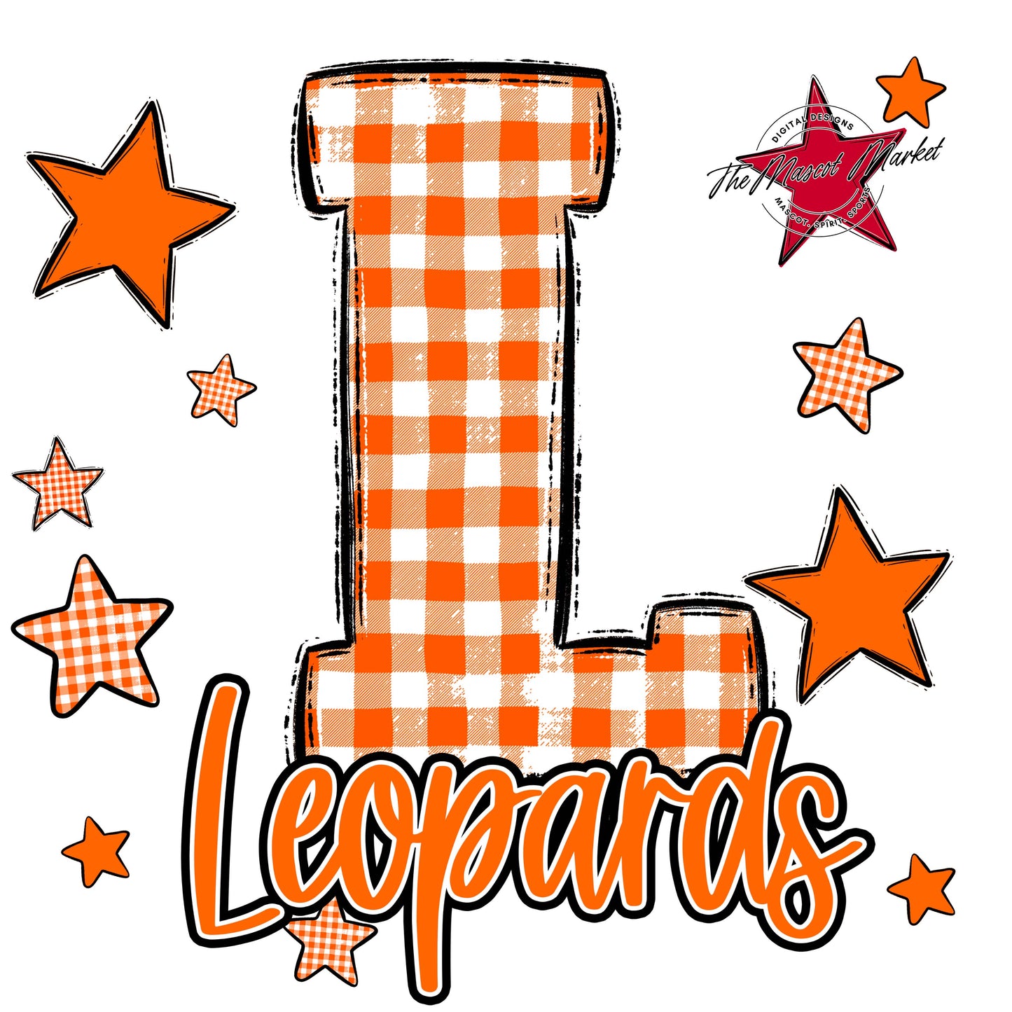 Leopards Plaid Star Design-Orange