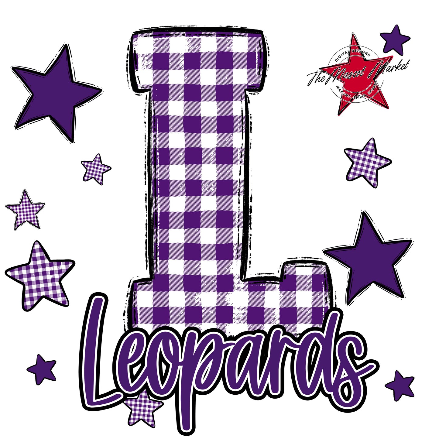 Leopards Plaid Star Design-Purple