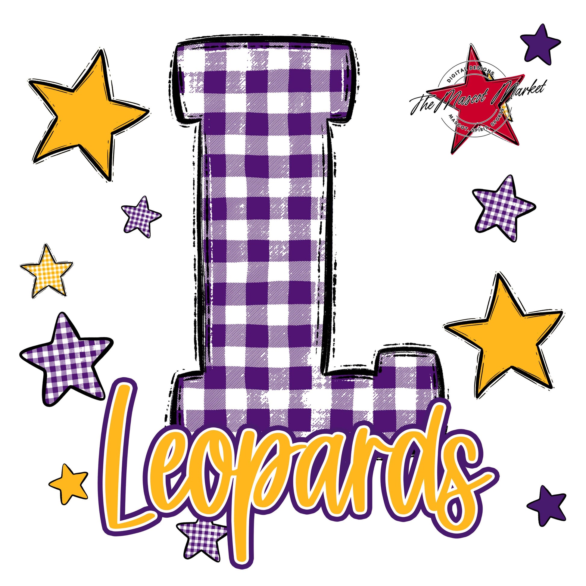 Leopards Plaid Star Design-Purple & Yellow