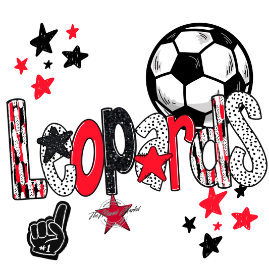 Leopards Soccer Scrape-Bright Red