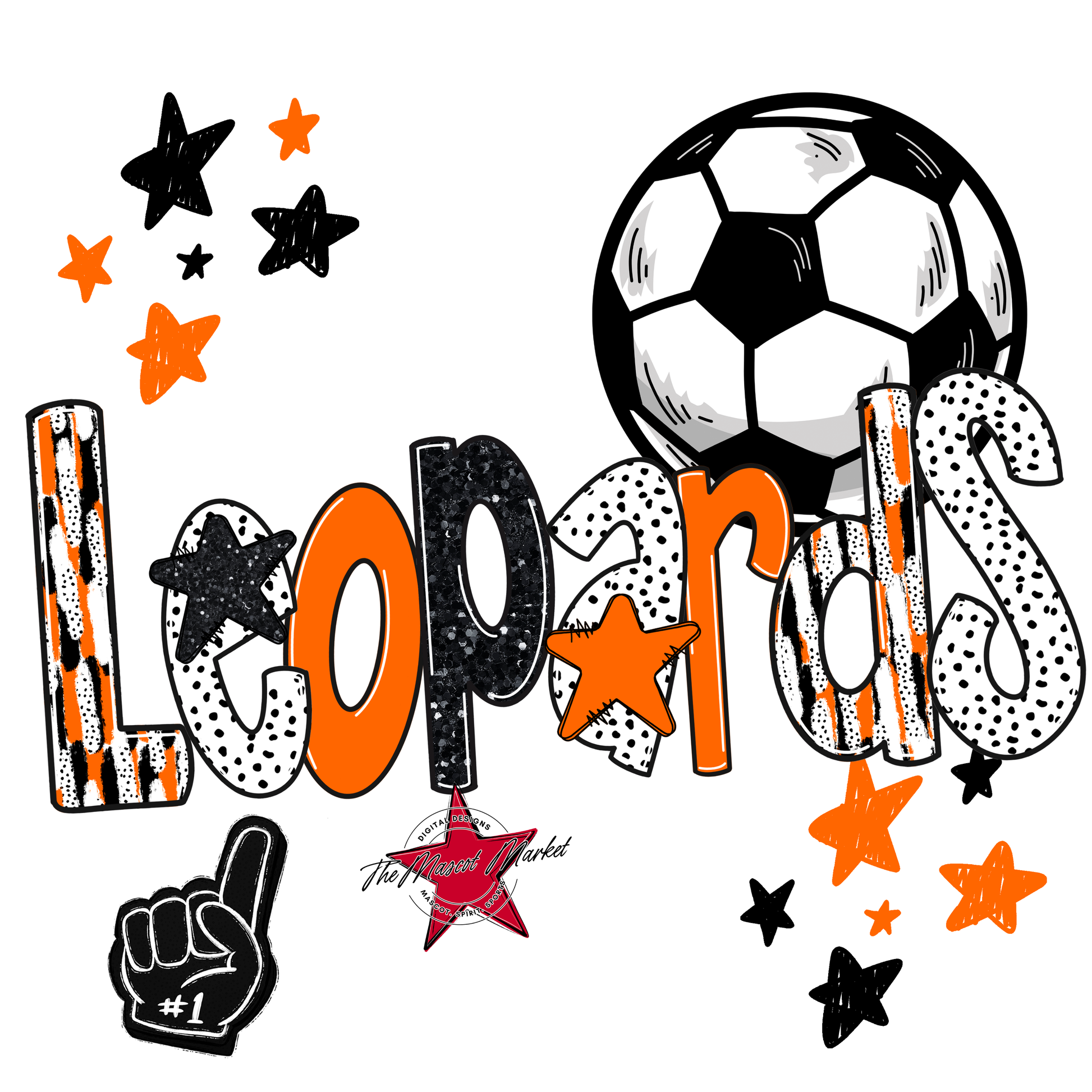 Leopards Soccer Scrape-Orange