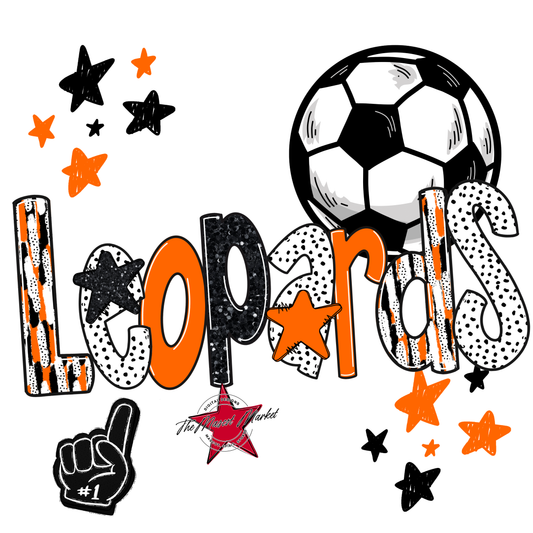 Leopards Soccer Scrape-Orange