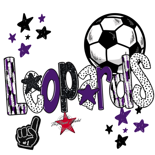 Leopards Soccer Scrape-Purple