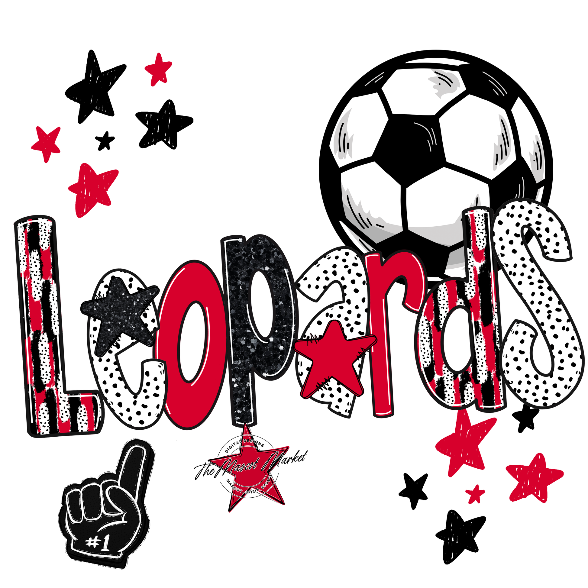 Leopards Soccer Scrape-Red