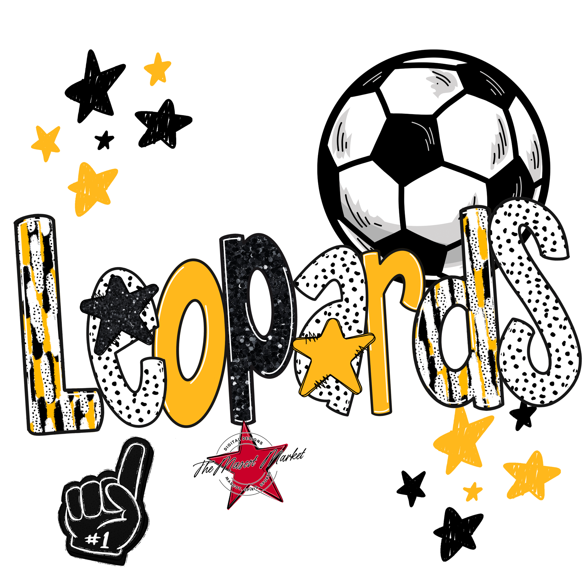 Leopards Soccer Scrape-Yellow