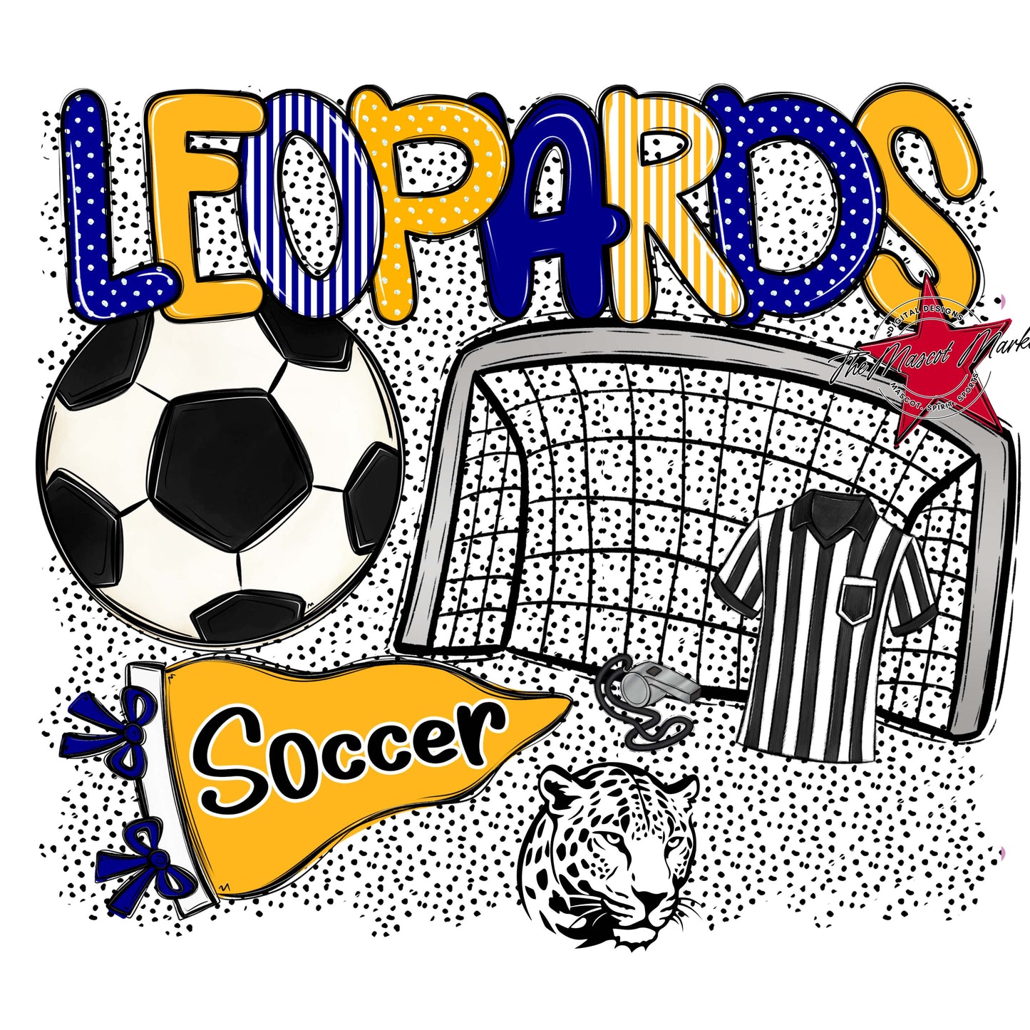 Leopards Soccer Spirit-Blue & Yellow