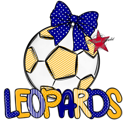 Leopards Soccer Spirit Design-Blue & Yellow