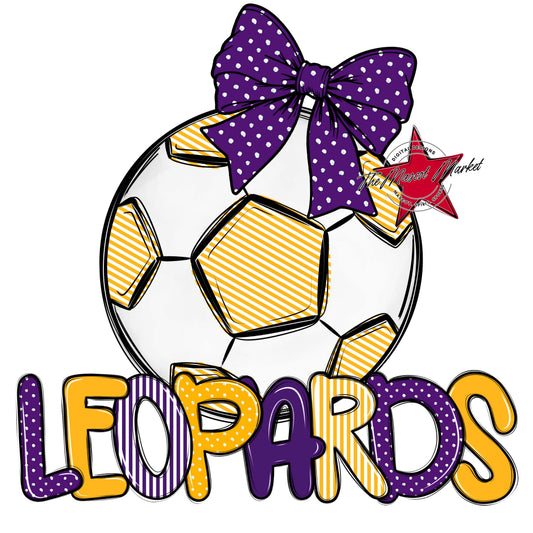 Leopards Soccer Spirit Design-Purple & Yellow