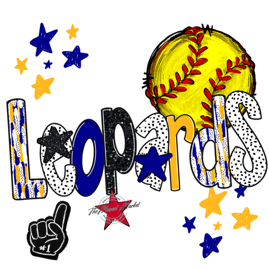 Leopards Softball Scrape-Blue-Yellow