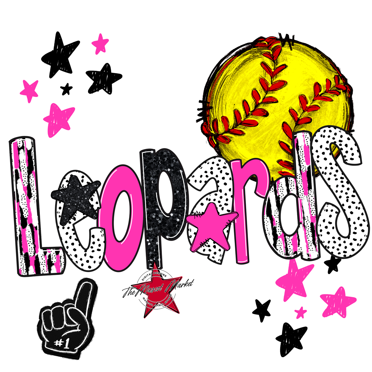 Leopards Softball Scrape-Pink