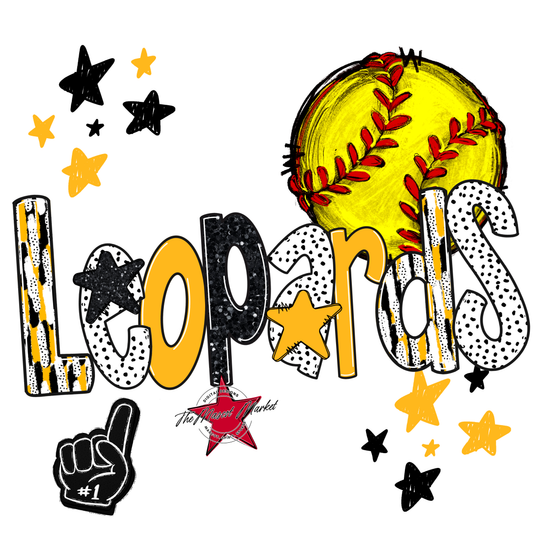 Leopards Softball Scrape-Yellow