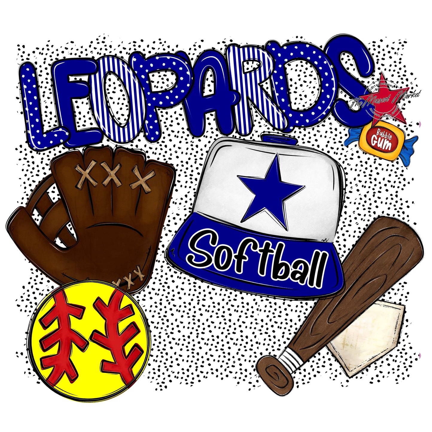 Leopards Softball Spirit-Blue