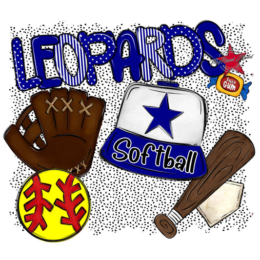 Leopards Softball Spirit-Blue