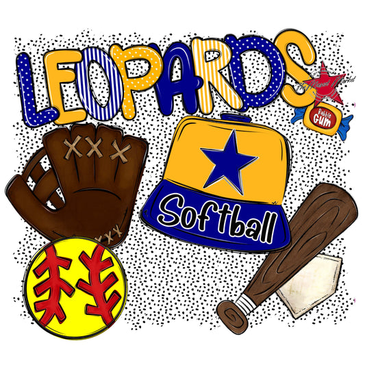 Leopards Softball Spirit-Blue & Yellow