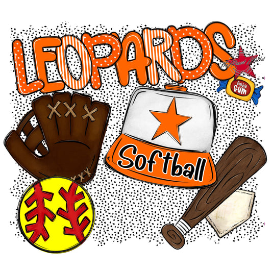 Leopards Softball Spirit-Orange