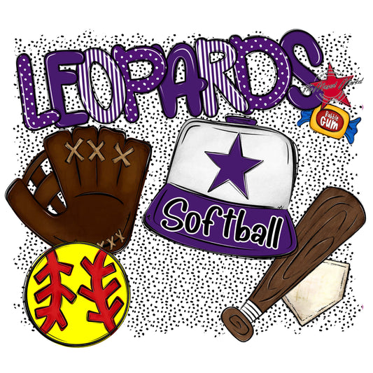 Leopards Softball Spirit-Purple