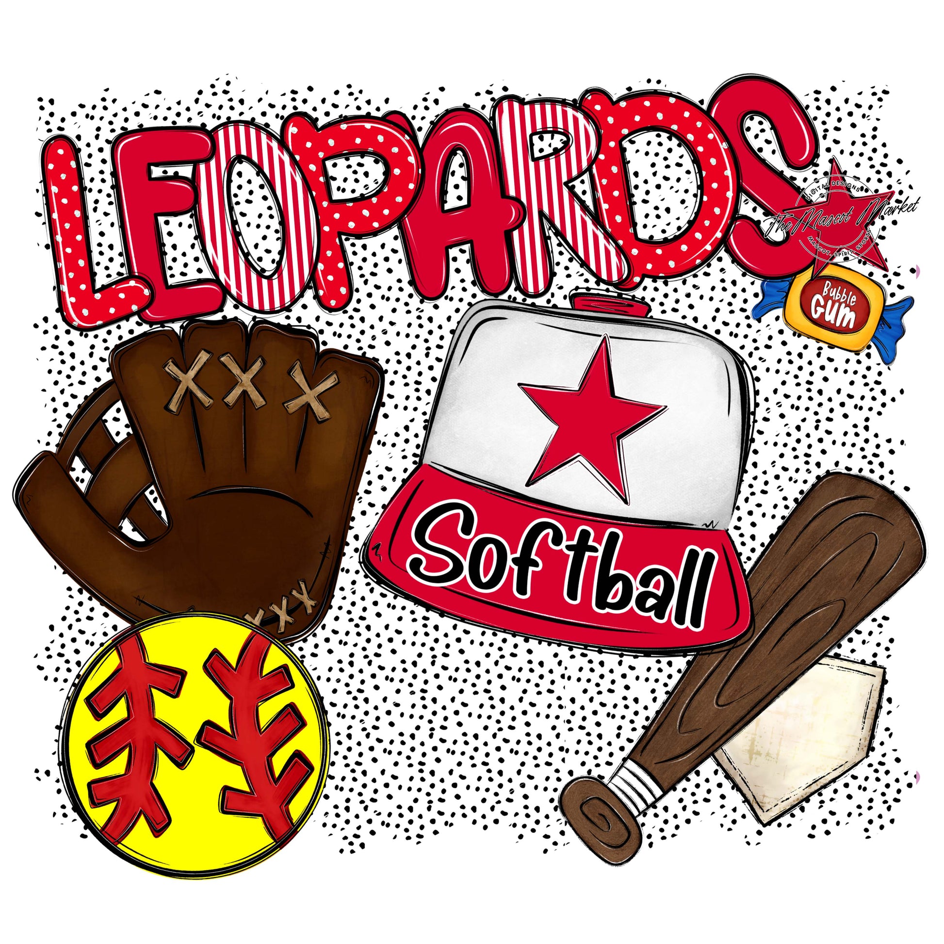Leopards Softball Spirit-Red