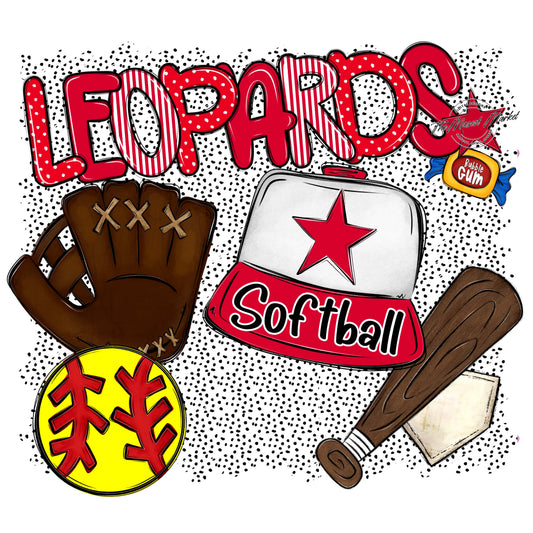 Leopards Softball Spirit-Red