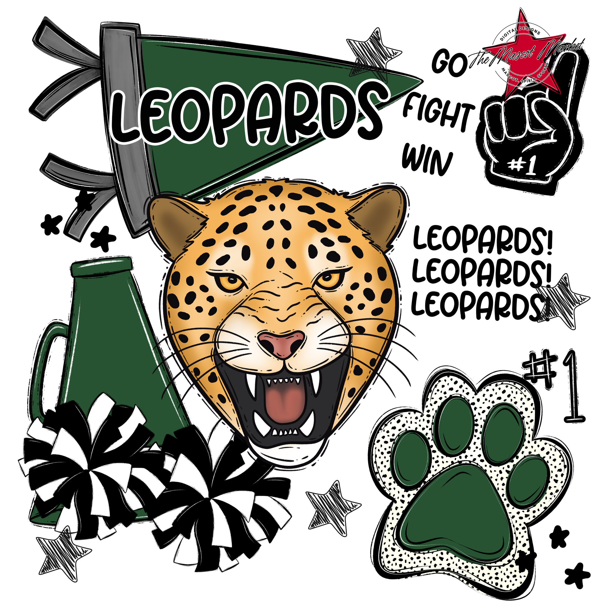 Leopards Spirit Design-Green