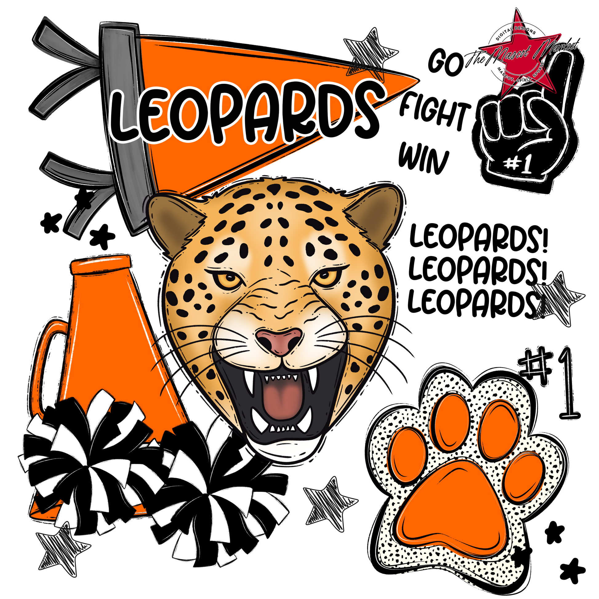 Leopards Spirit Design-Orange