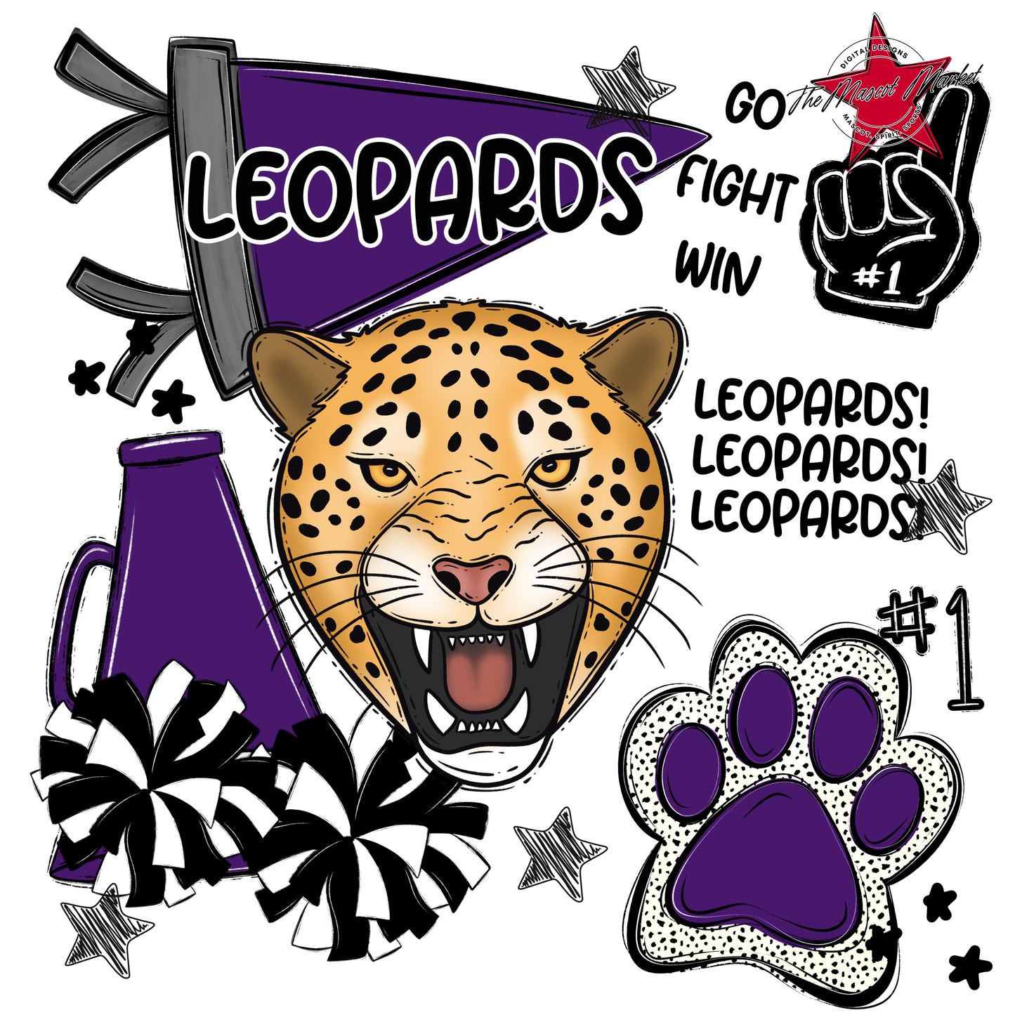 Leopards Spirit Design-Purple