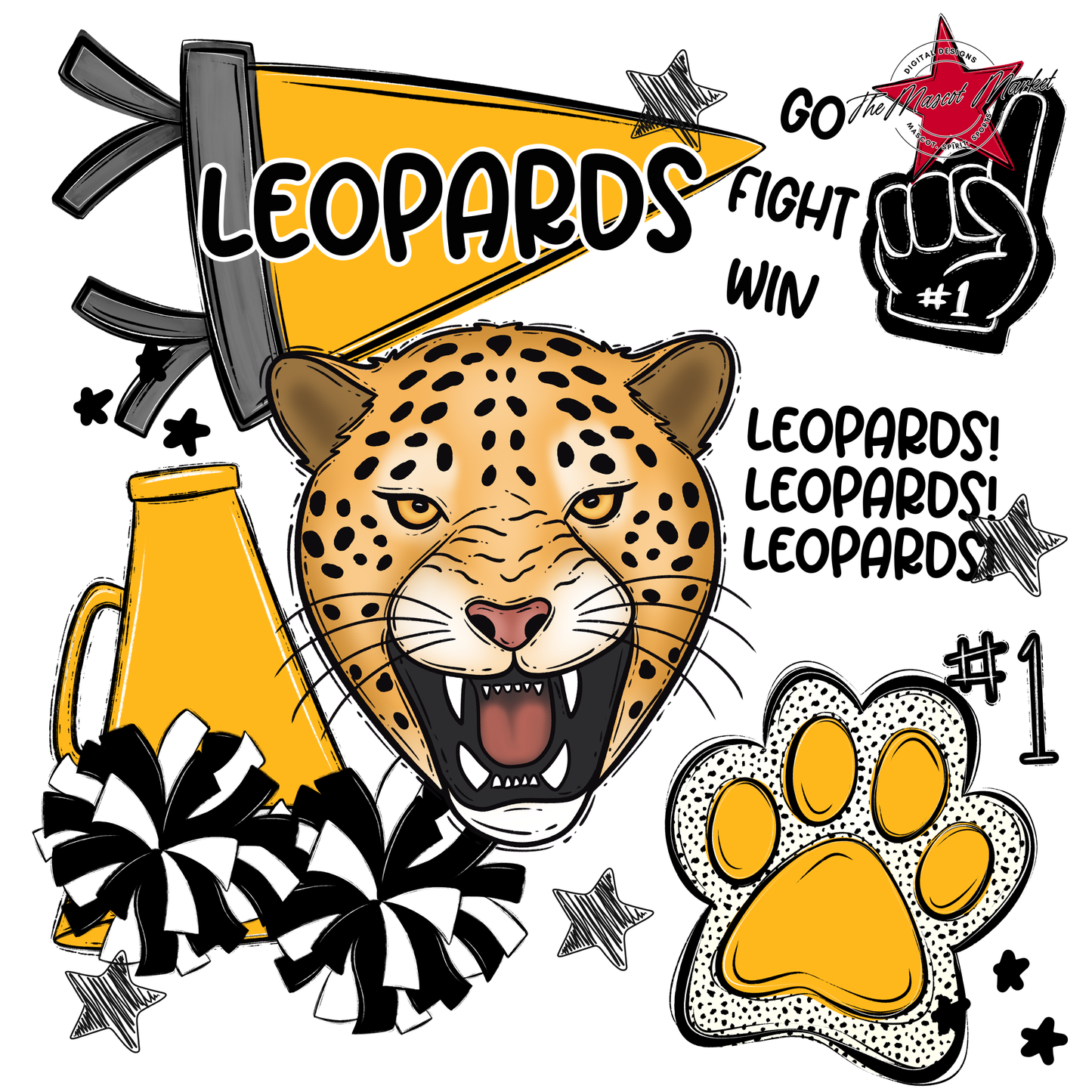 Leopards Spirit Design-Yellow