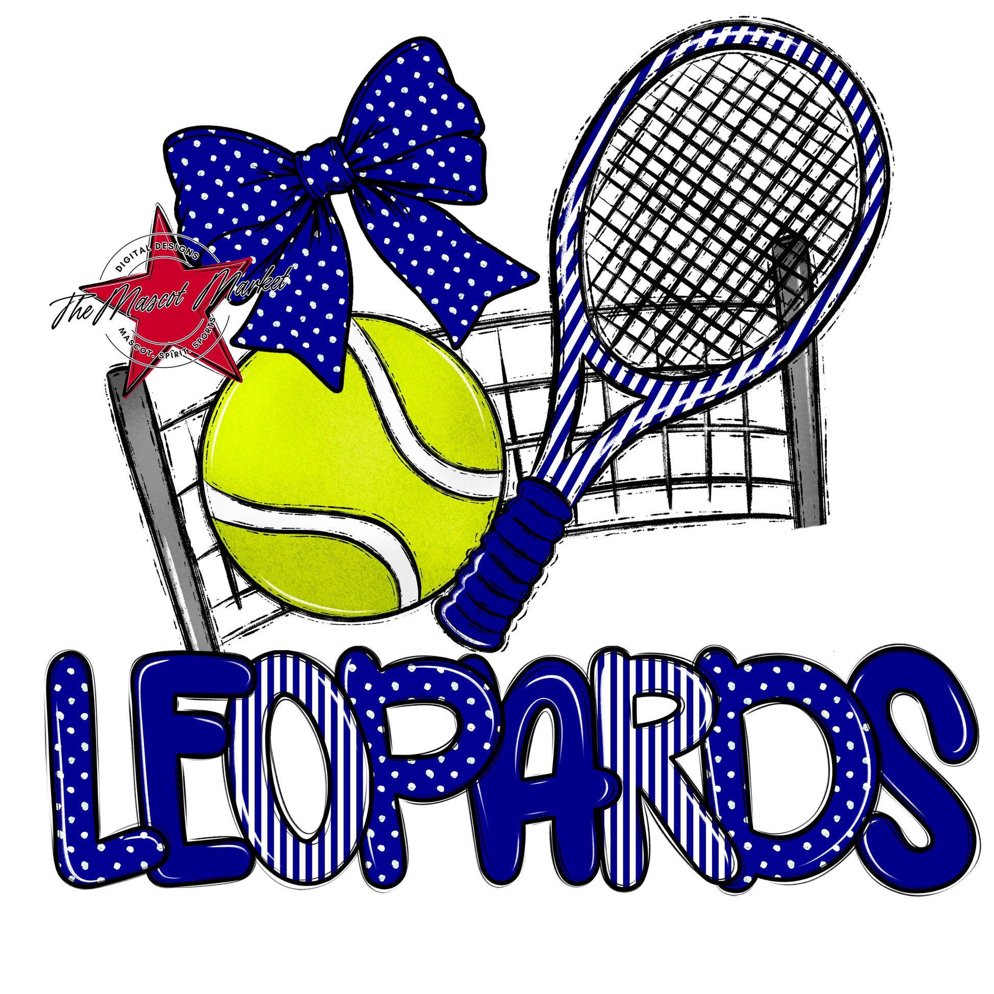 Leopards Tennis Spirit Design-Blue