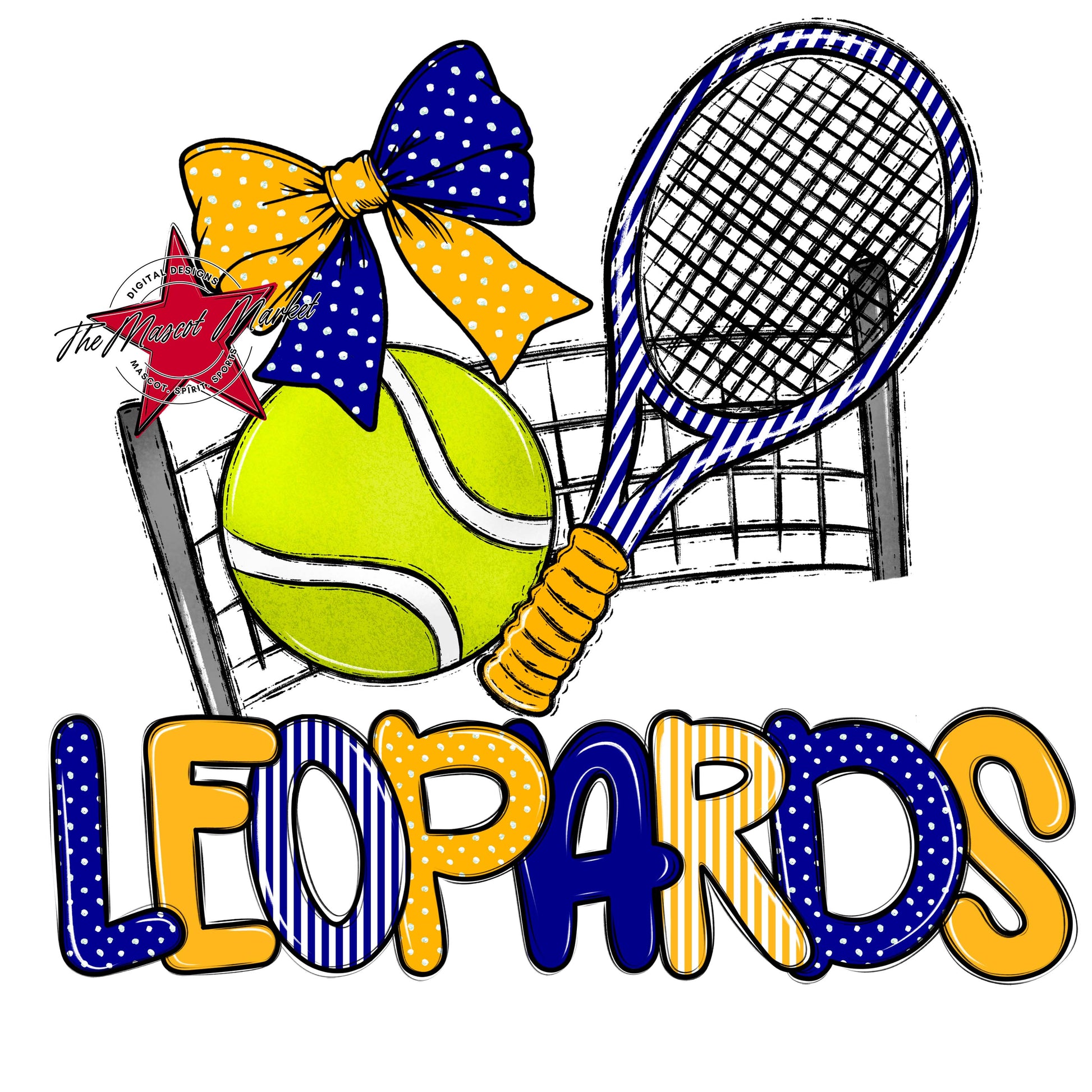 Leopards Tennis Spirit Design-Blue & Yellow