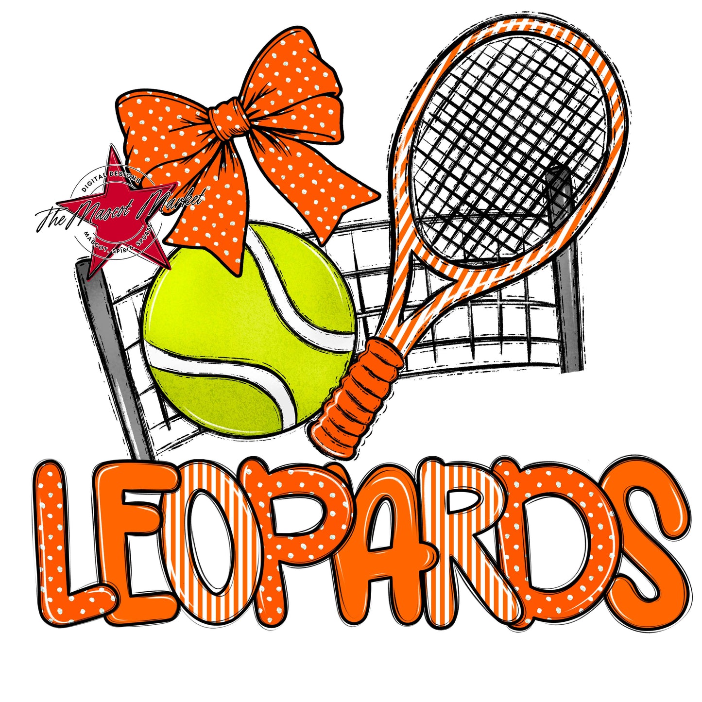 Leopards Tennis Spirit Design-Orange