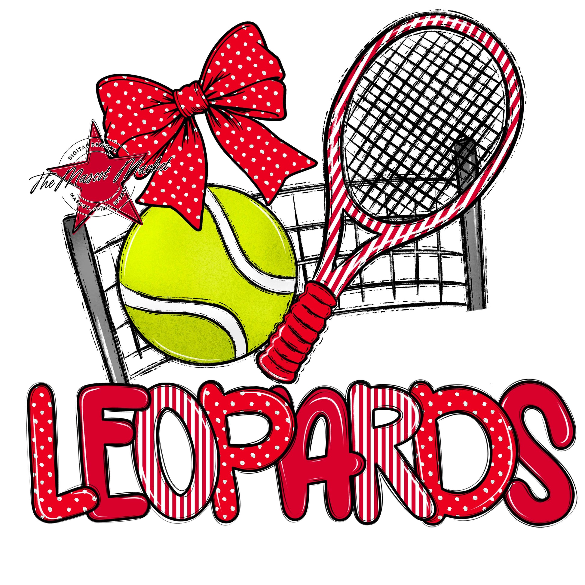 Leopards Tennis Spirit Design-Red