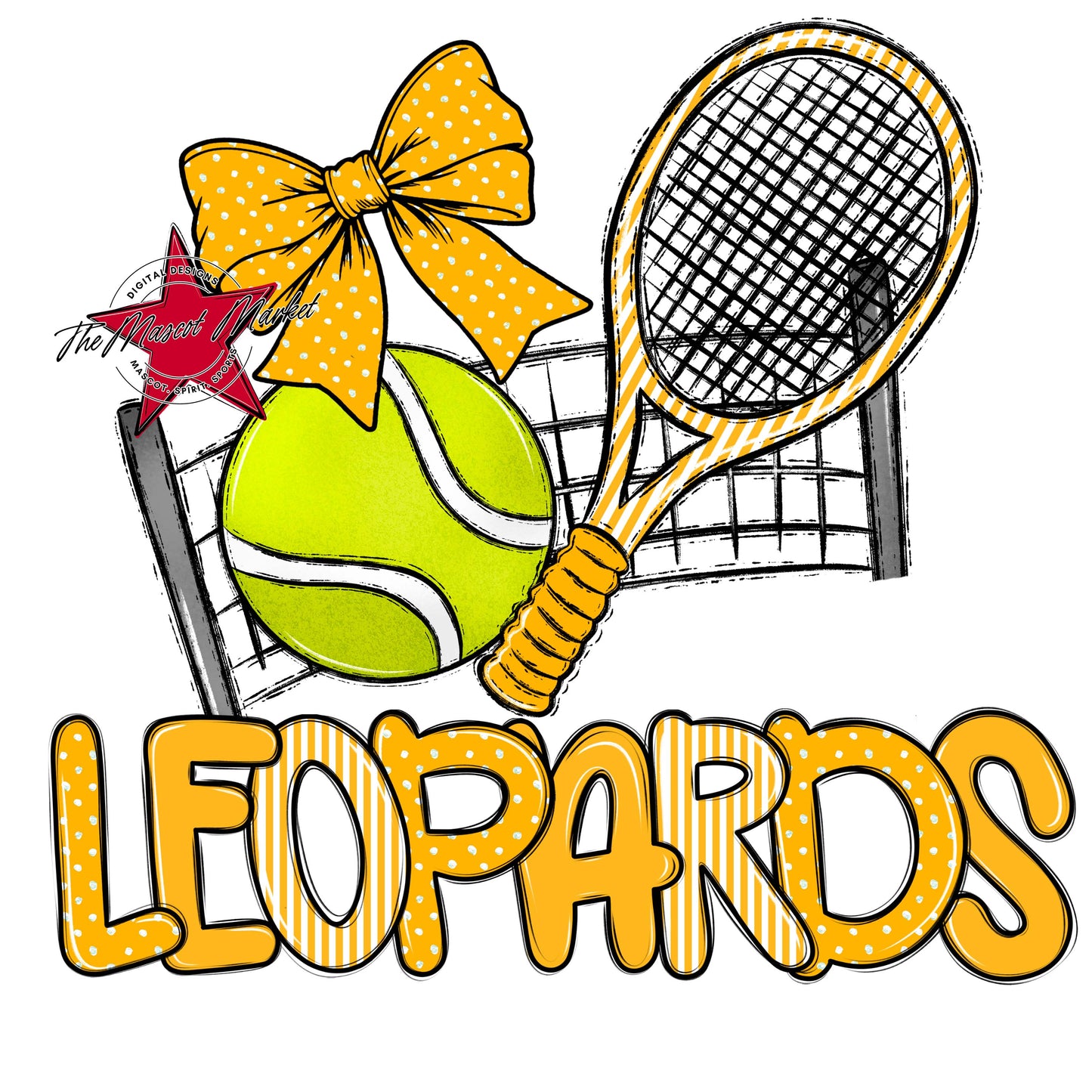 Leopards Tennis Spirit Design-Yellow