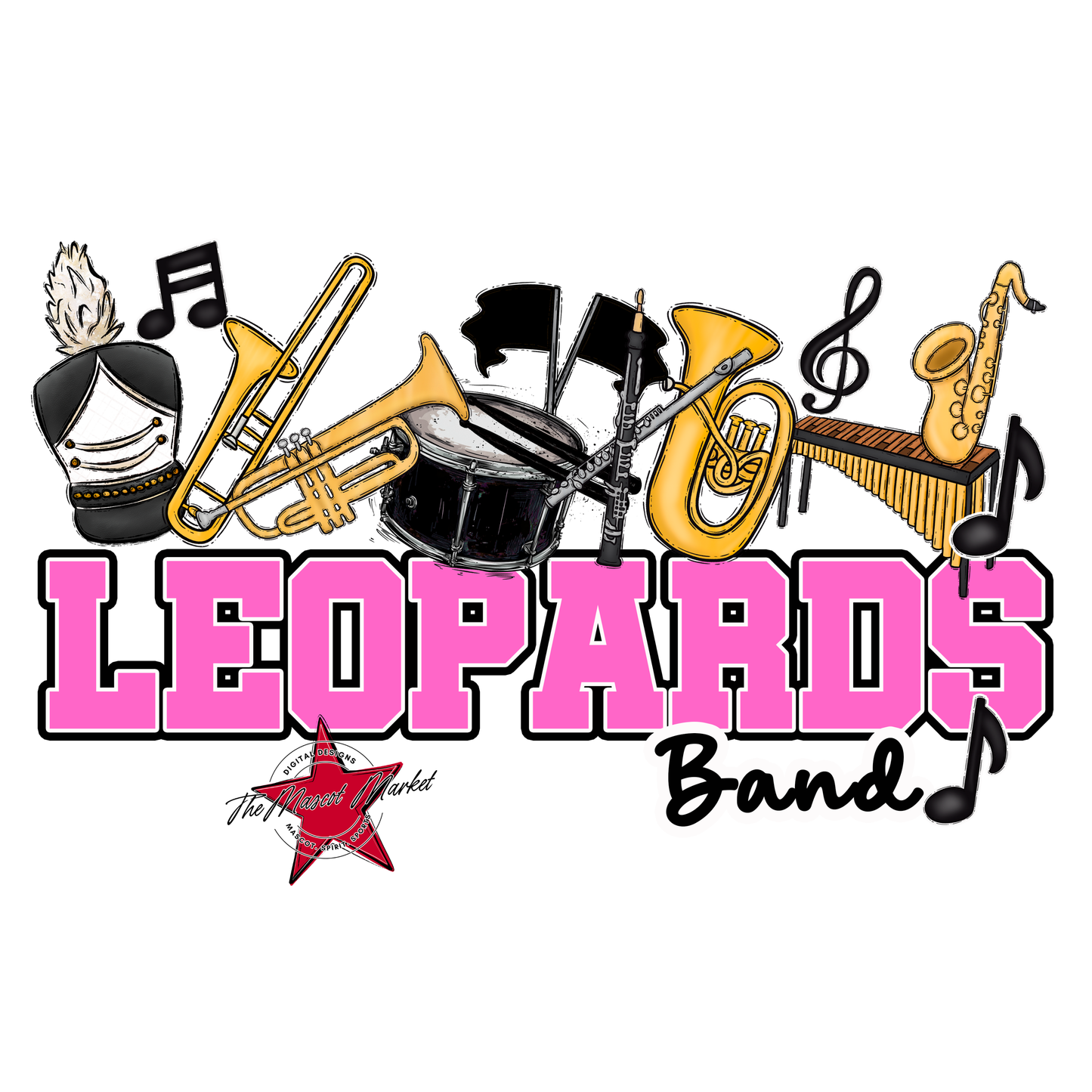 Leopards Varsity Band-Baby Pink