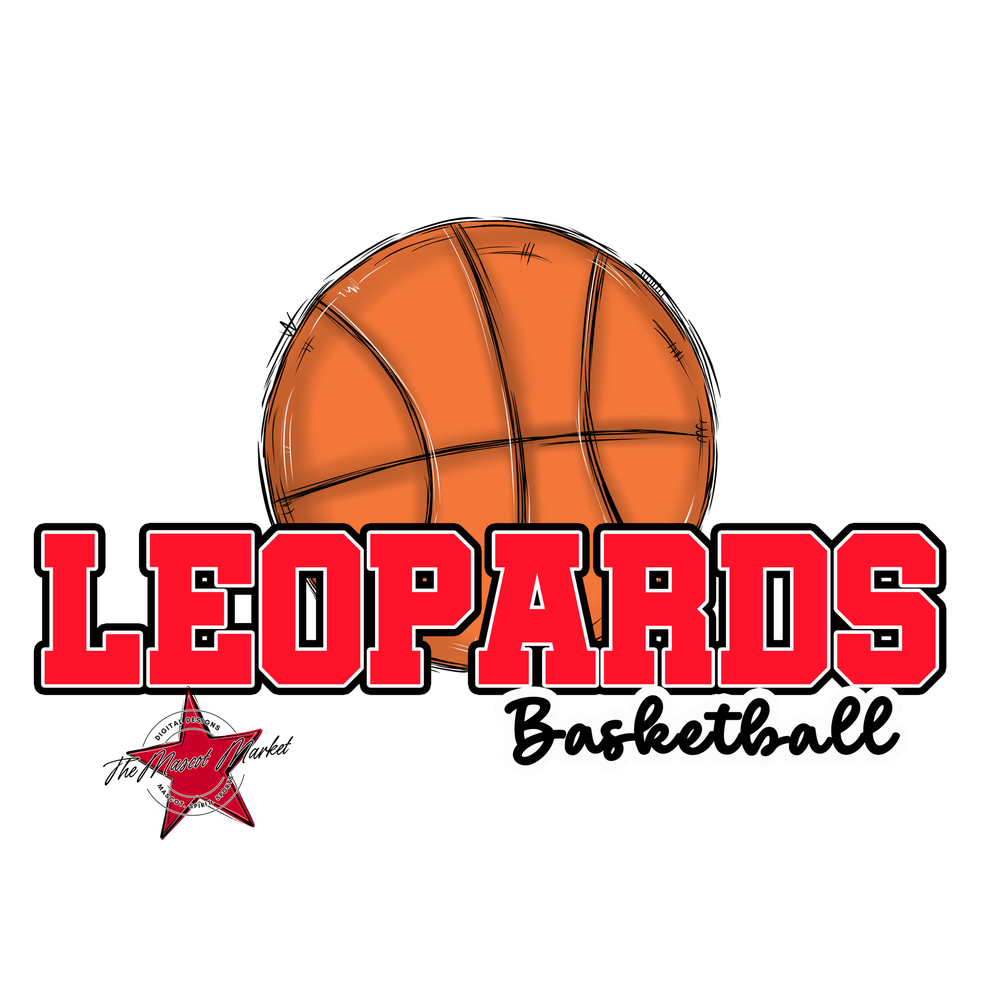 Leopards Varsity Basketball-Bright Red