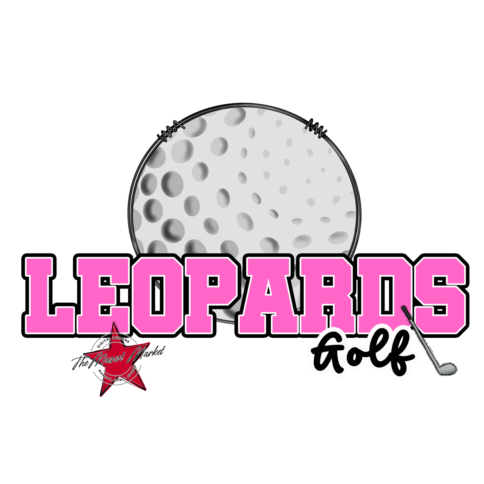 Leopards Varsity Golf-Baby Pink