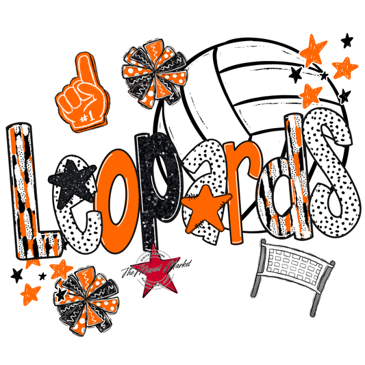 Leopards Volleyball Scrape-Orange